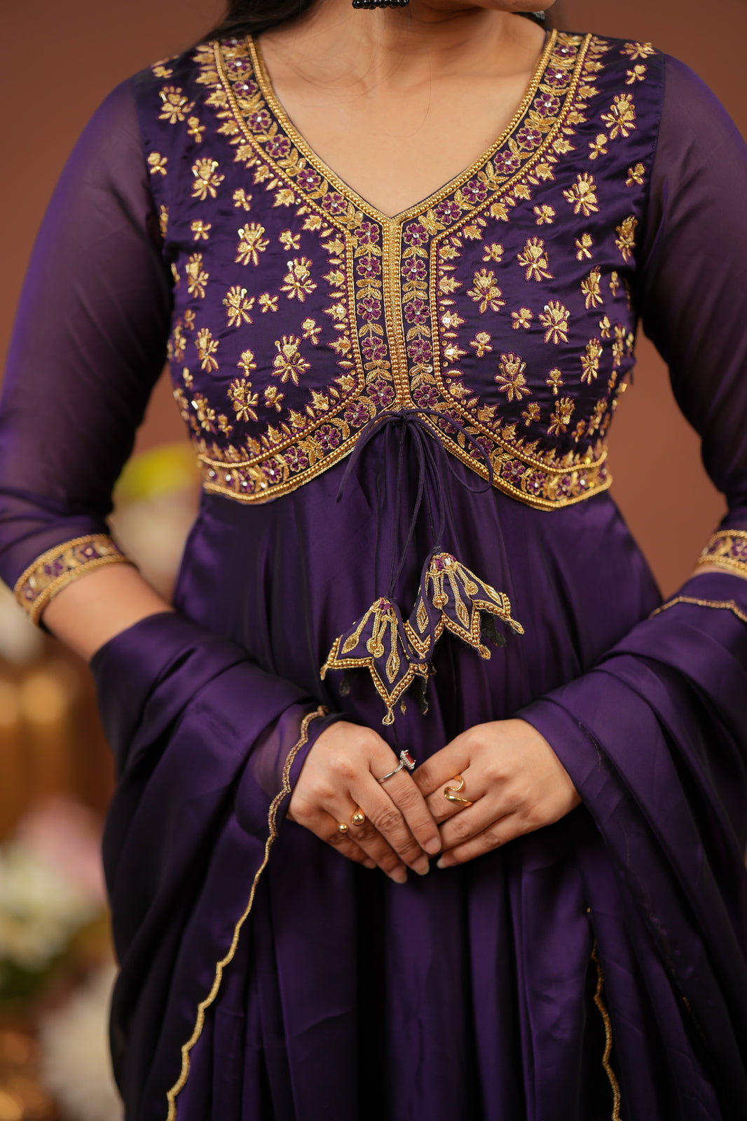 Amara- Royal violet anarkali and duppatta