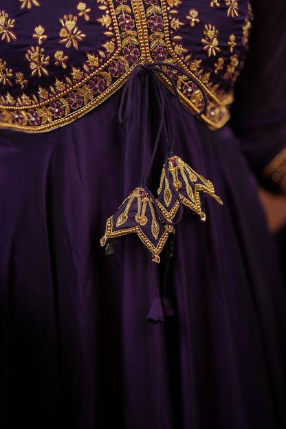 Amara- Royal violet anarkali and duppatta